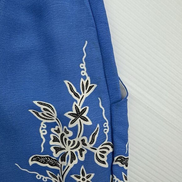 Anthropologie Blue Pants Leifnotes Blooming Perennial Cropped Floral Size 6 - Picture 11 of 12